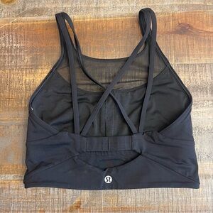 lululemon athletica Black Mesh Strappy Sports Bra